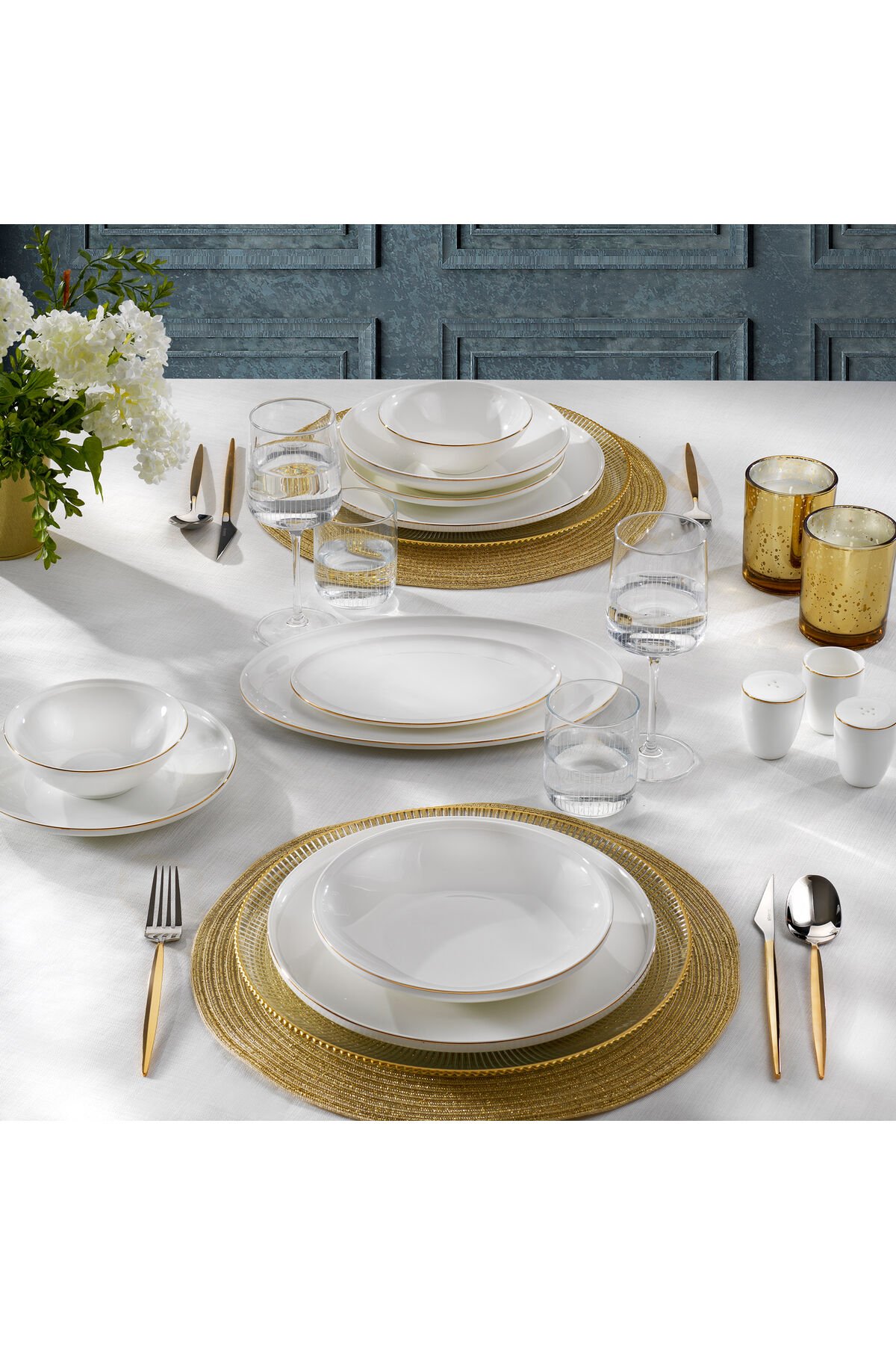 Chance Gold Yemek Takımı 56 Parça-Gold