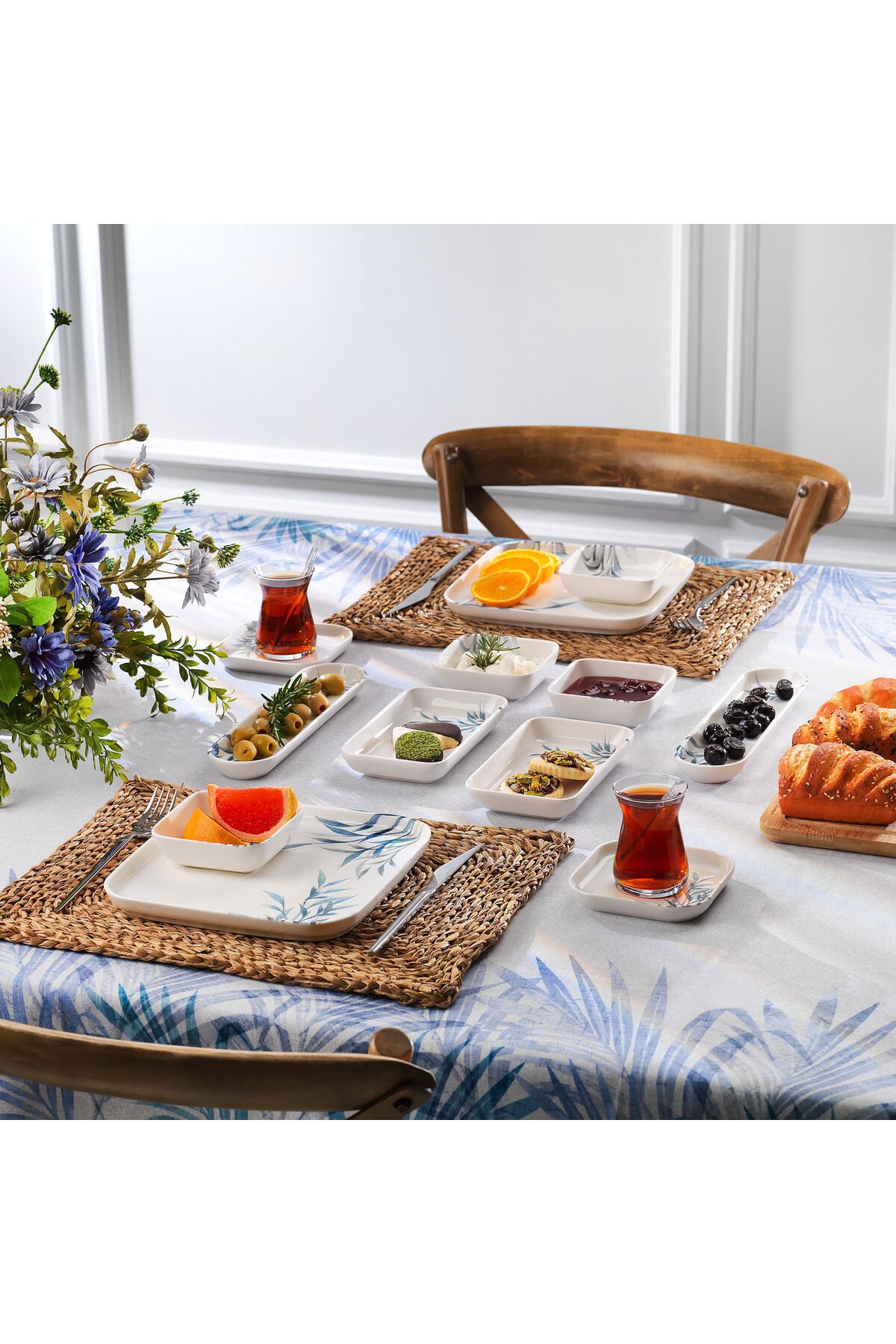 Luca Kahvaltı Takımı 32 Parça-mavi