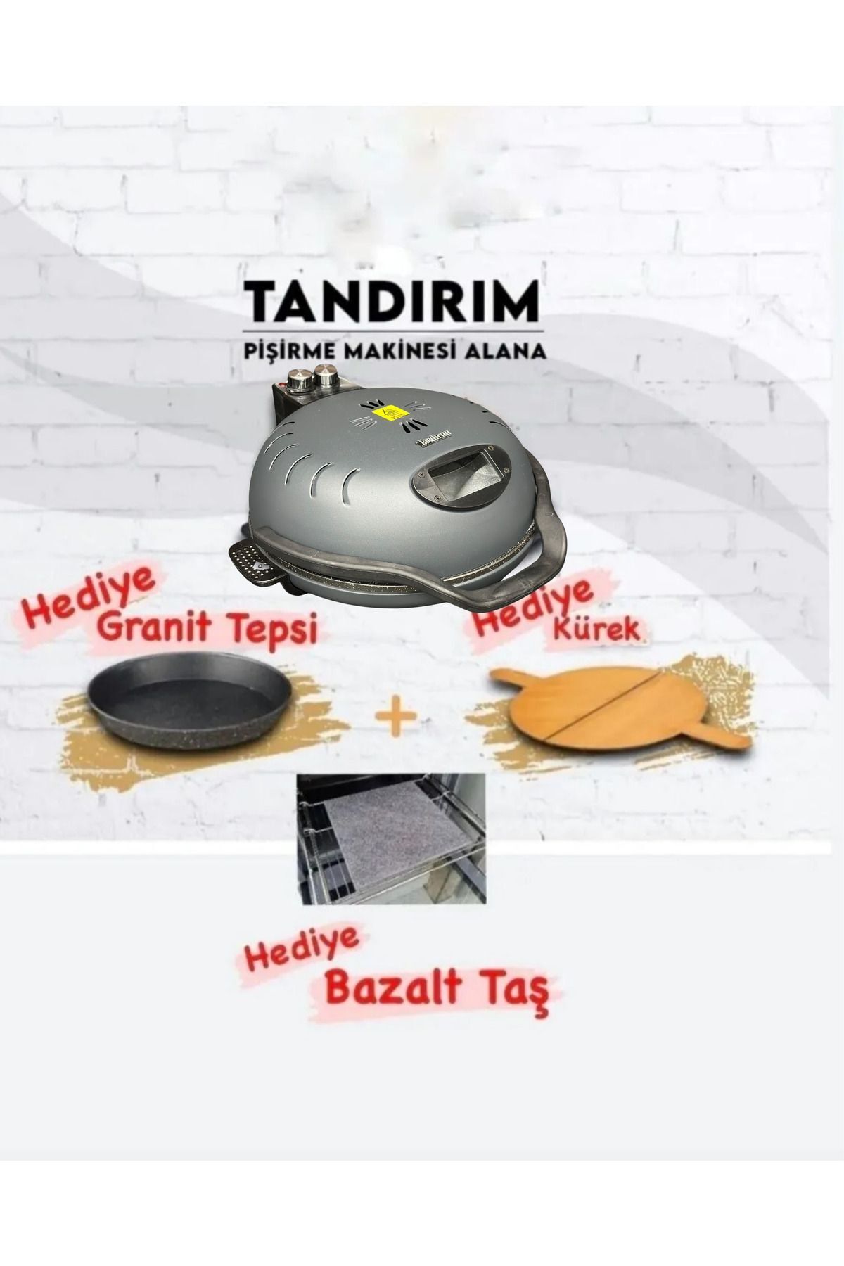 Multifonksiyonlu Pizza Lahmacun Ekmek Yemek Fırını (TEPSİ VE KÜREK HEDİYELİ)