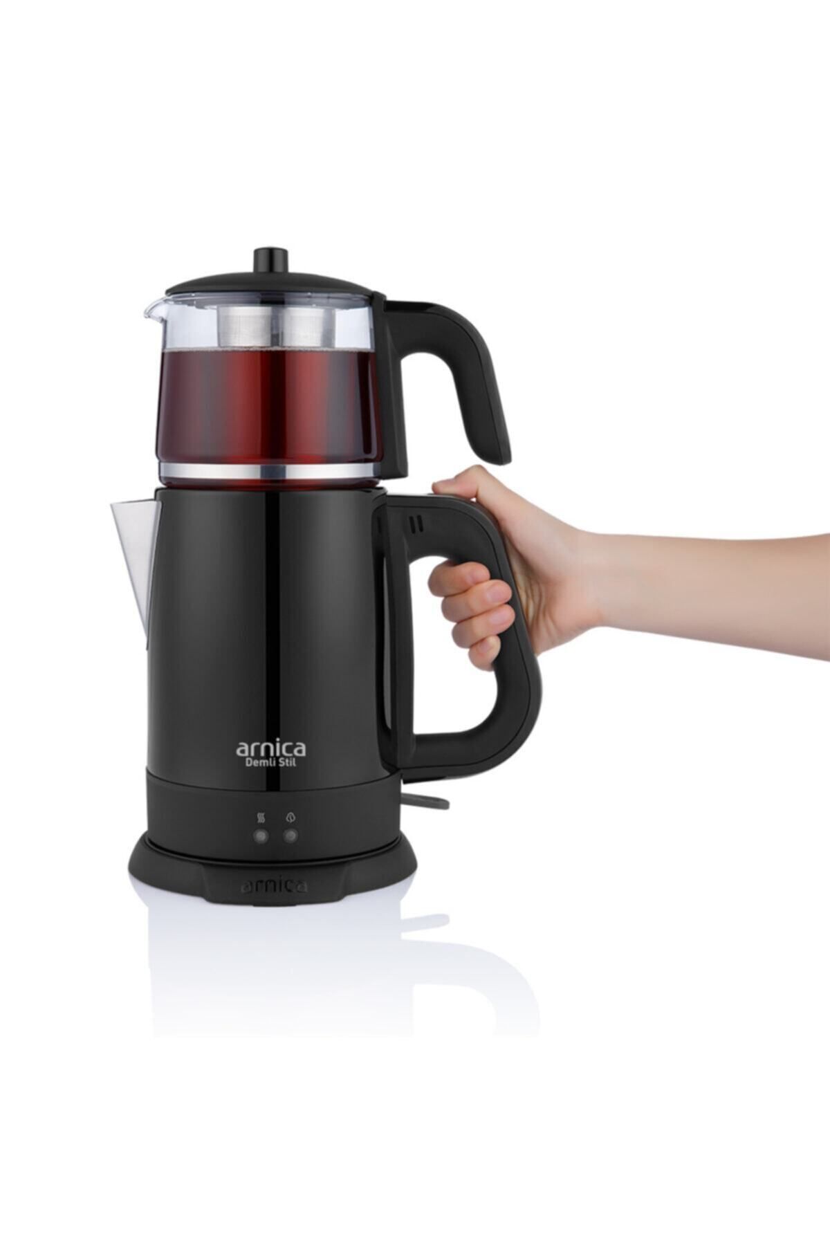 Arnica Demli Stil IH33205 CAM Demlikli Çay Makinesi Siyah