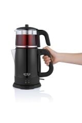 Arnica Demli Stil IH33205 CAM Demlikli Çay Makinesi Siyah