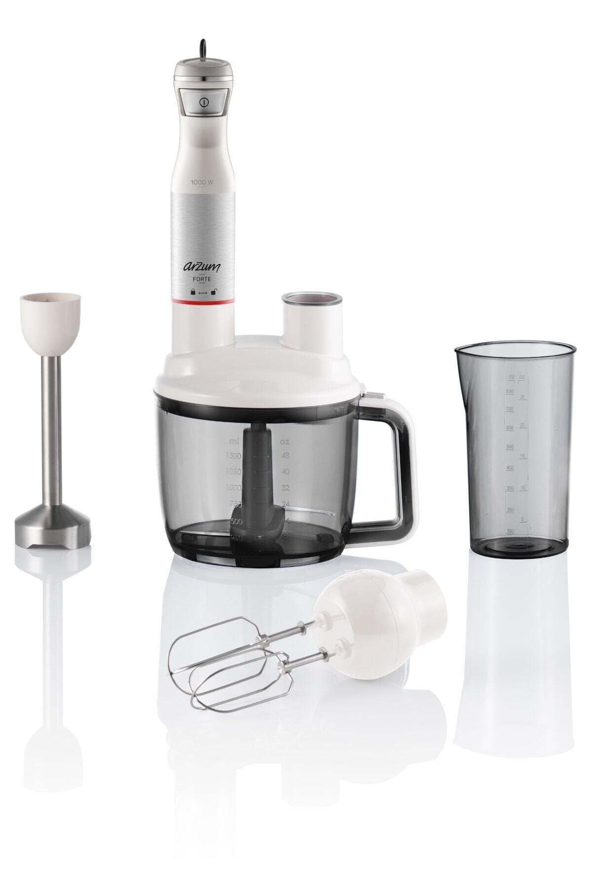 Forte Multi Blender Seti Tetikli Çalıştırma 1000W Beyaz - AR1157