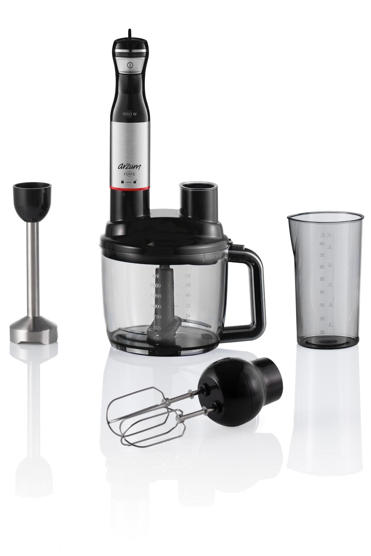 AR1157-S Forte 1000W Tetikli Çalıştırma 5 Fonksiyonlu Multi Blender Seti - Siyah