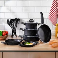 Schafer Black Stone 14 Parça Tencere Seti