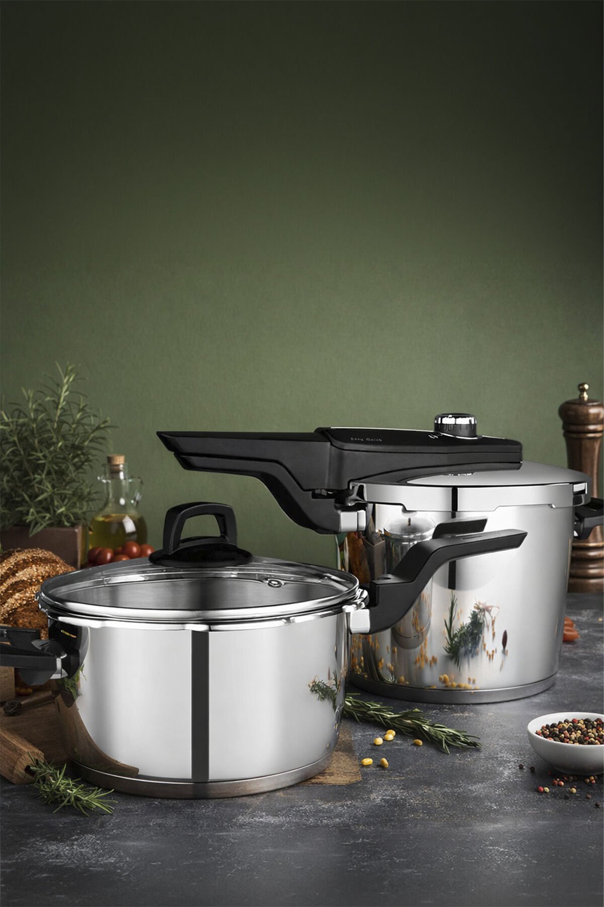 Easy Quick Kanka Paslanmaz Çelik Düdüklü Tencere Seti - 4+6 Litre