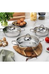 Eva Çelik Sahan Seti 6 Parça-Inox