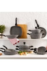 Cory Yanmaz Yapışmaz Basık Tencere 24 Cm-Gri