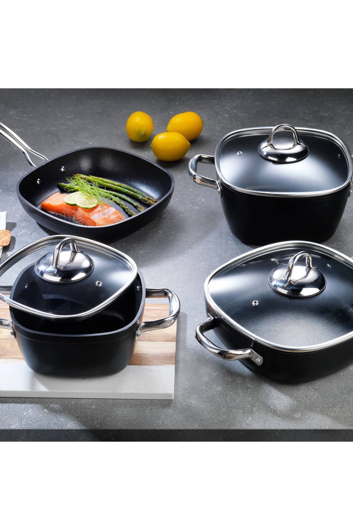 Gastronomie Master Tencere Seti 7 Parça-Siyah