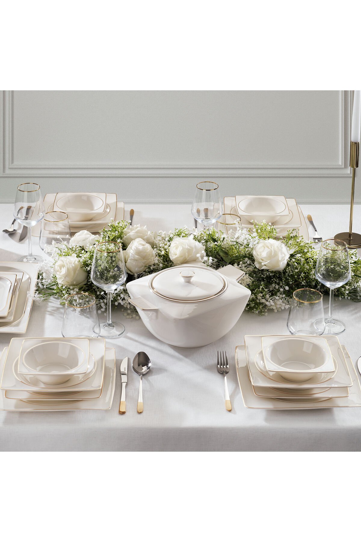 Glamor Pure 60 Parça 12 Kişilik Yemek Takımı Gold