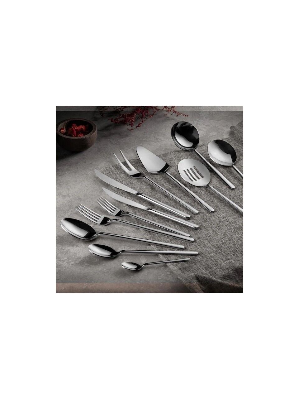 Aryıldız Didim 89 Parça Parlak Çatal Kaşık Bıçak Takımı Kutulu