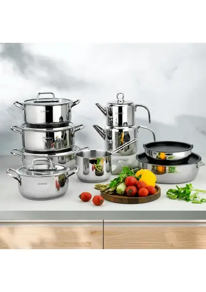 Schafer Grande Mia Çelik Çeyiz Seti 16 Parça-Inox