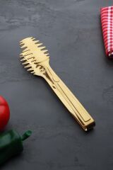 Güvenplast 12185 Çelik 24 Cm Gold Makarna Maşası