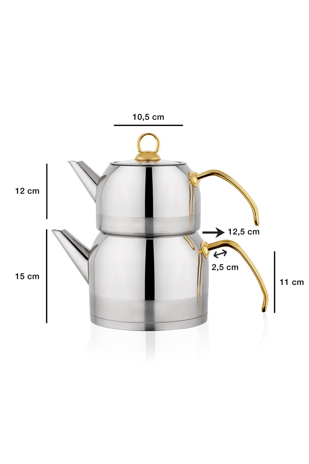 Ada (Büyük) 4 Parça Gold Çaydanlık Takımı