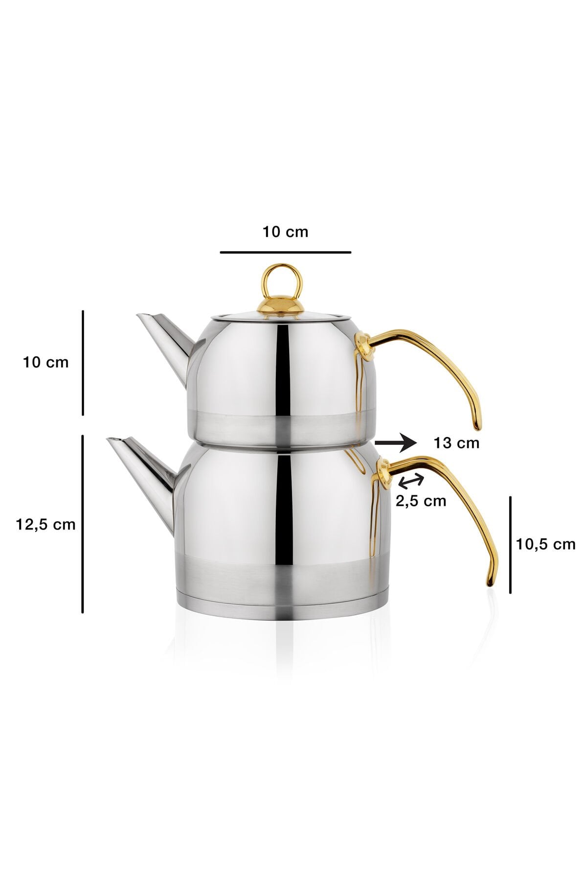 Ada Orta Boy Çaydanlık Takımı 4 Parça Gold