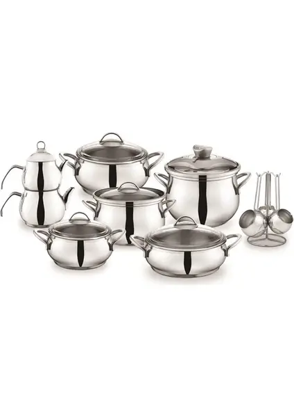 Schafer 18 Parça Alia Tencere Takımı (Gümüş)
