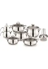 Schafer 18 Parça Alia Tencere Takımı (Gümüş)