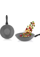 Schafer Cory Yanmaz Yapışmaz Wok Tava - 28CM - Gri