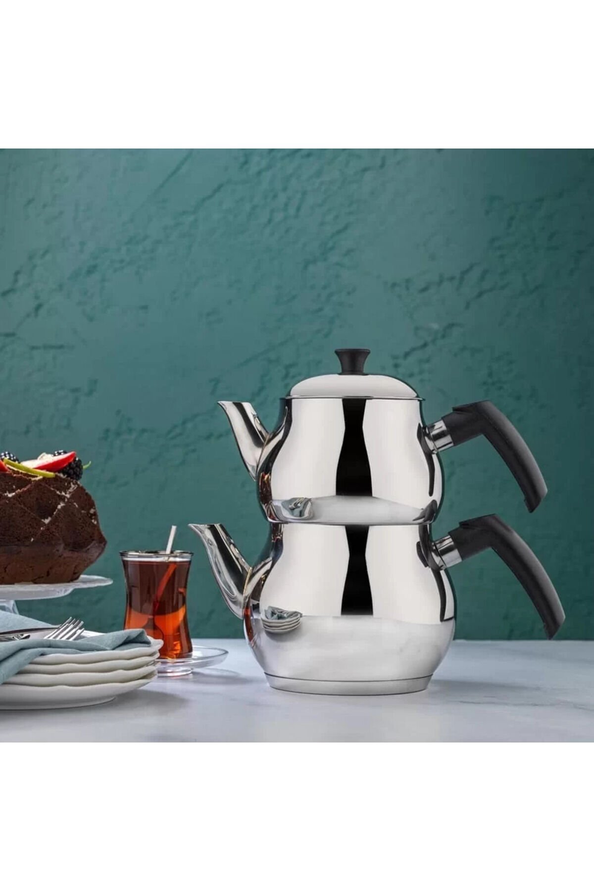 Base Çelik Çaydanlık Takımı 4 Parça İnox