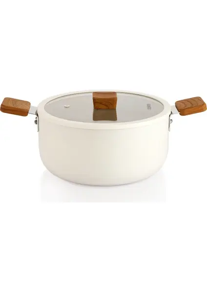 Schafer Ceramoni Seramik Derin Tencere 24 Cm-Krem