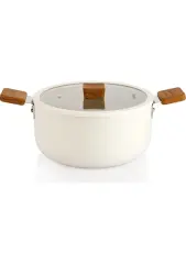 Schafer Ceramoni Seramik Derin Tencere 24 Cm-Krem