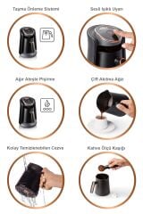 OK004 Okka Minio Türk Kahvesi Makinesi Taşma Önleyici Sistem, 4 Fincan Kapasiteli, Okyanus