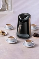 OK004 Okka Minio Türk Kahvesi Makinesi Taşma Önleyici Sistem, 4 Fincan Kapasiteli, Toprak