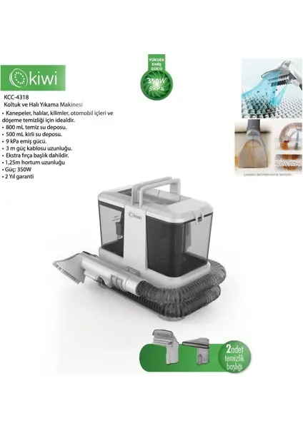 Kiwi KCC-4325 Koltuk ve Halı Yıkama Makinesi Beyaz
