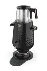 AR3083 Ehlikeyf Elektrikli Semaver Çay Makinesi 3.5L 2200W Cam Demlik Otomatik Sıcak Tutma - Siyah