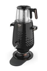 AR3083 Ehlikeyf Elektrikli Semaver Çay Makinesi 3.5L 2200W Cam Demlik Otomatik Sıcak Tutma - Siyah
