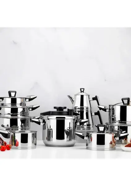 Schafer Premium Çelik Çeyiz Seti 18 Parça-Inox