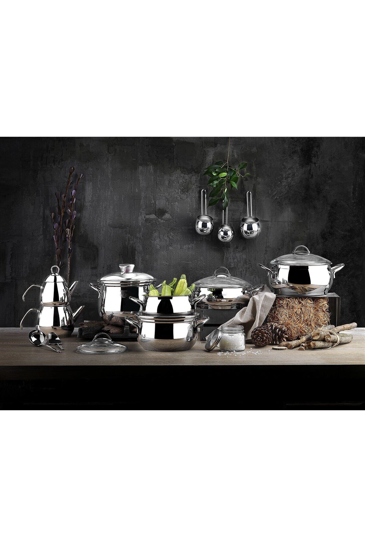 Alia Çelik Çeyiz Seti 18 Parça-Gümüş