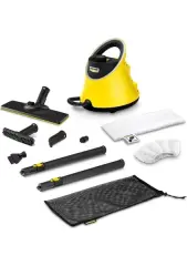 Karcher SC2 Deluxe EasyFix 1500W Buharlı Temizlik Makinesi – Zemin Seti, El Nozülü, Yuvarlak Fırça, Mikrofiber Bez, Sarı, Ev ve Ofis