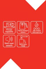 OK004 Okka Minio Türk Kahvesi Makinesi Taşma Önleyici Sistem, 4 Fincan Kapasiteli, Bakır