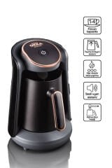 OK004 Okka Minio Türk Kahvesi Makinesi Taşma Önleyici Sistem, 4 Fincan Kapasiteli, Bakır