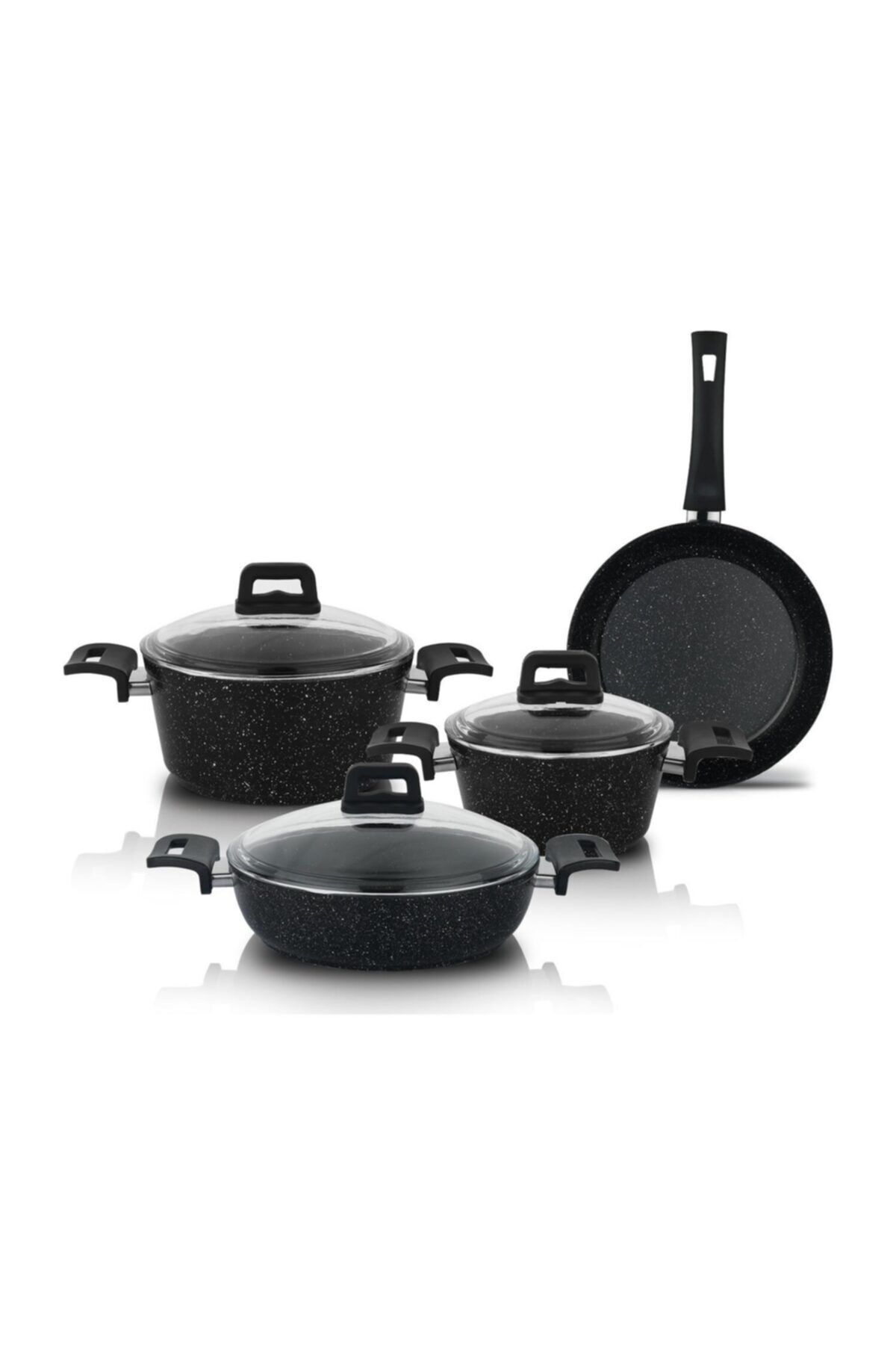Schafer Savor Siyah Yanmaz Yapışmaz 7 Parça Tencere Seti
