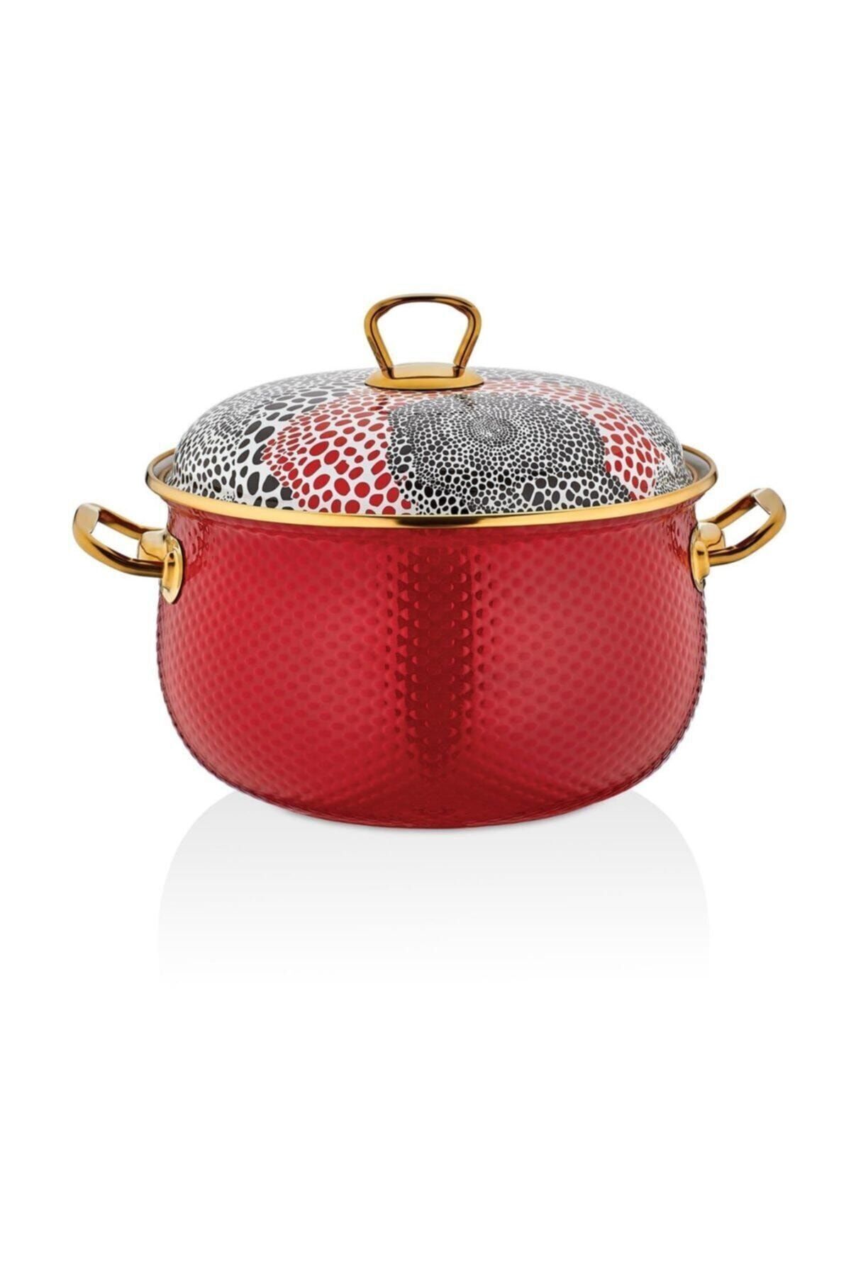 Glaze Kırmızı Emaye 22 cm Yoğurt Tenceresi 02