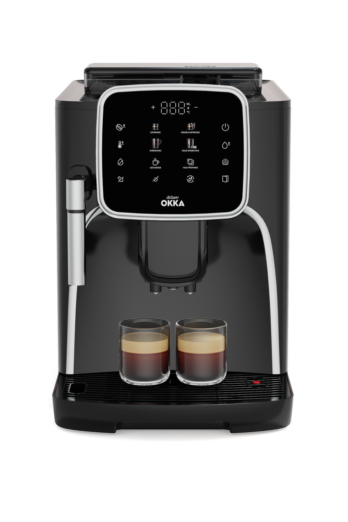 OK0030-05 Arzum Okka Espresso Pro Tam Otomatik Espresso Makinesi - Krom