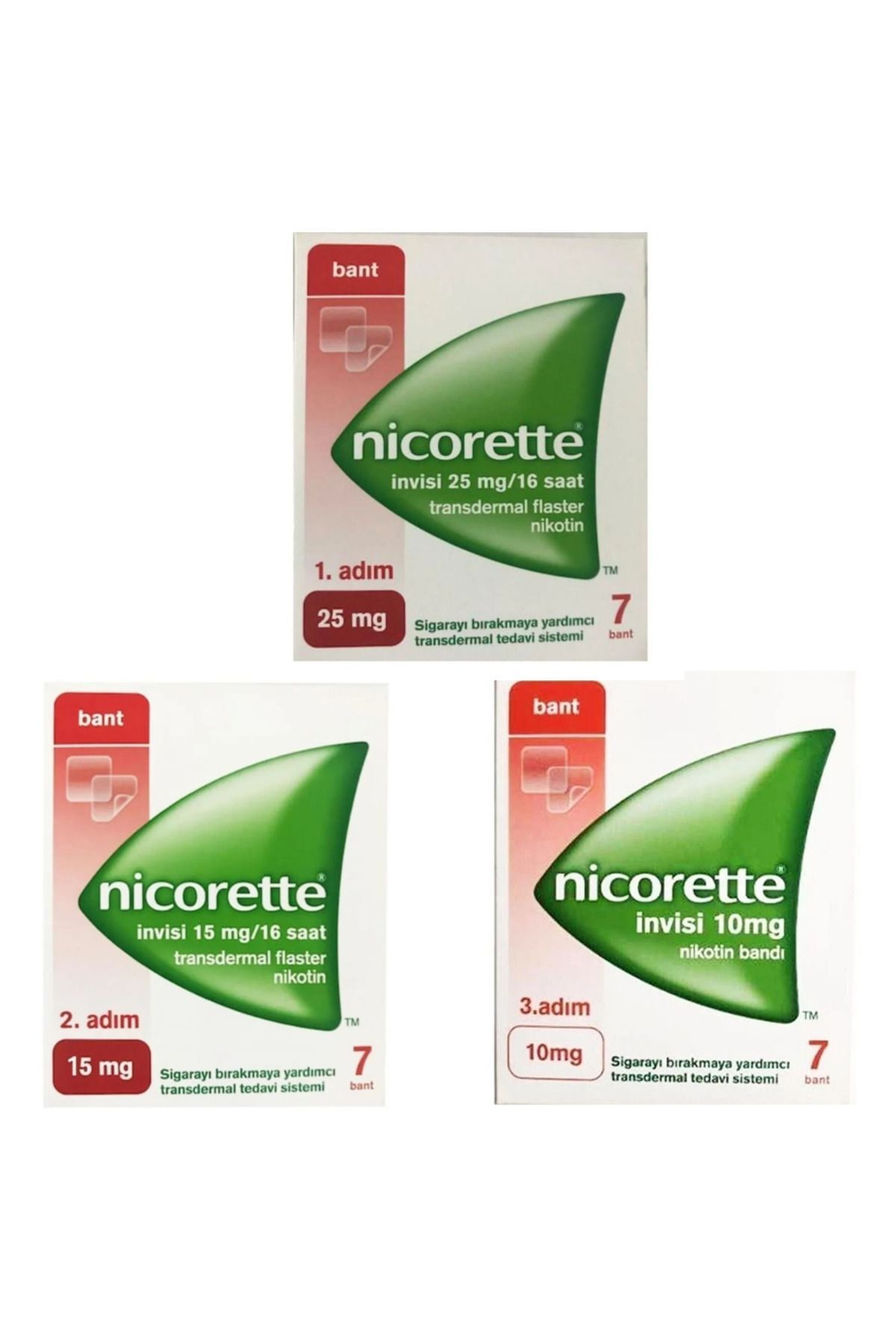 Invisi 1.adım + 2. Adım +3. Adım Nikotin Bandı Efsane Ekonomik Paket