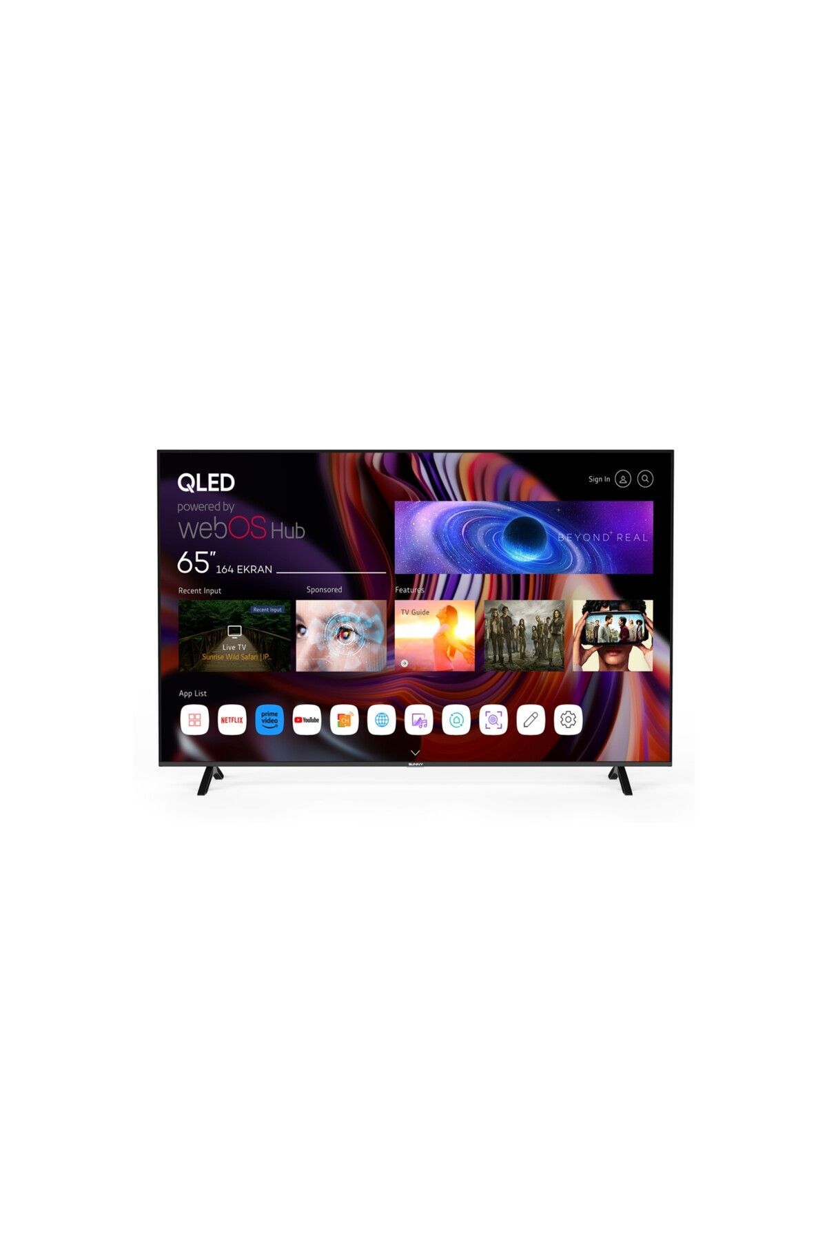 SN65QMN252 65'' 165 Ekran Frameless UHD 4K WebOS 2.0 QLED TV