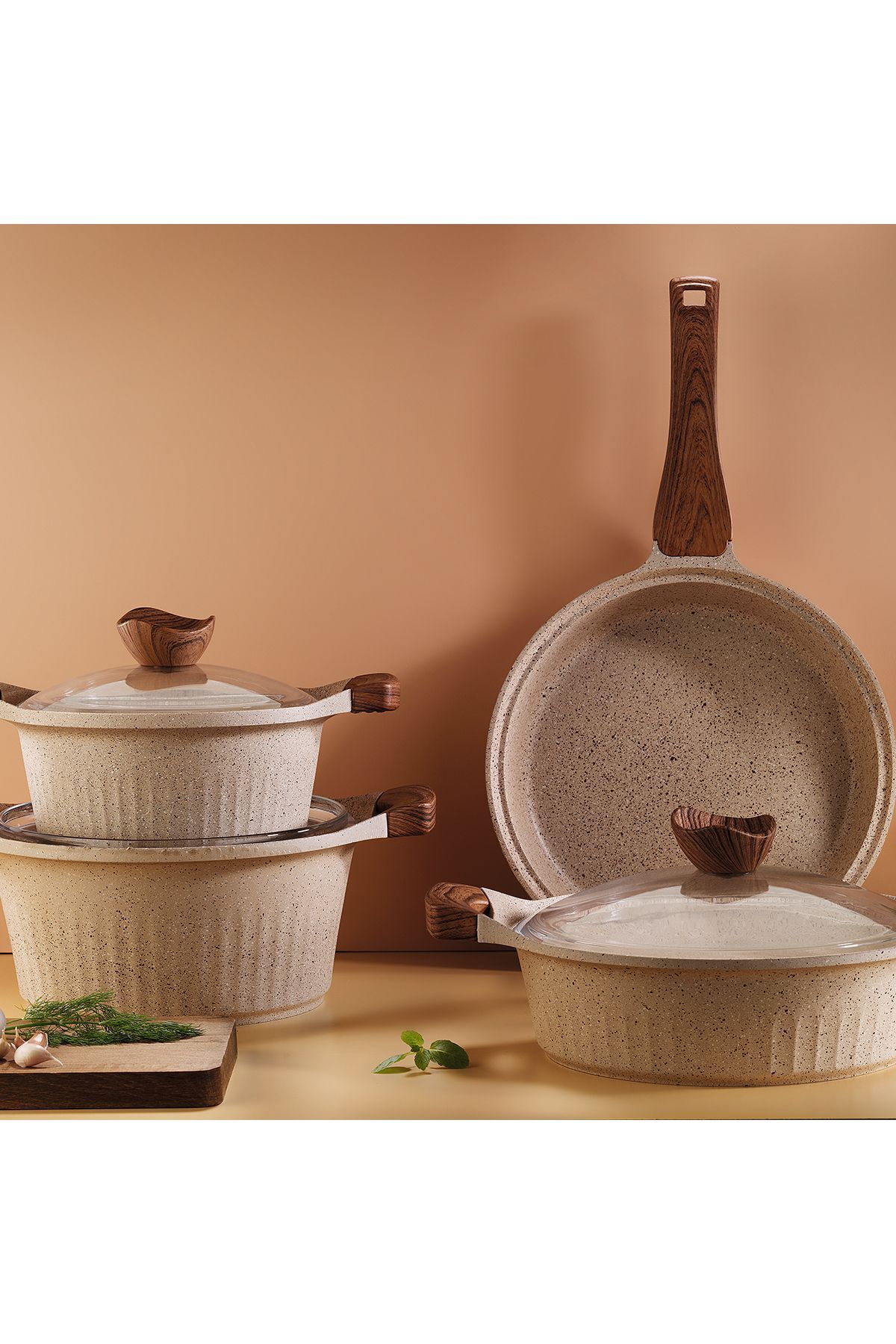 Lincoln 7 Parça Tencere Seti Cappuccino