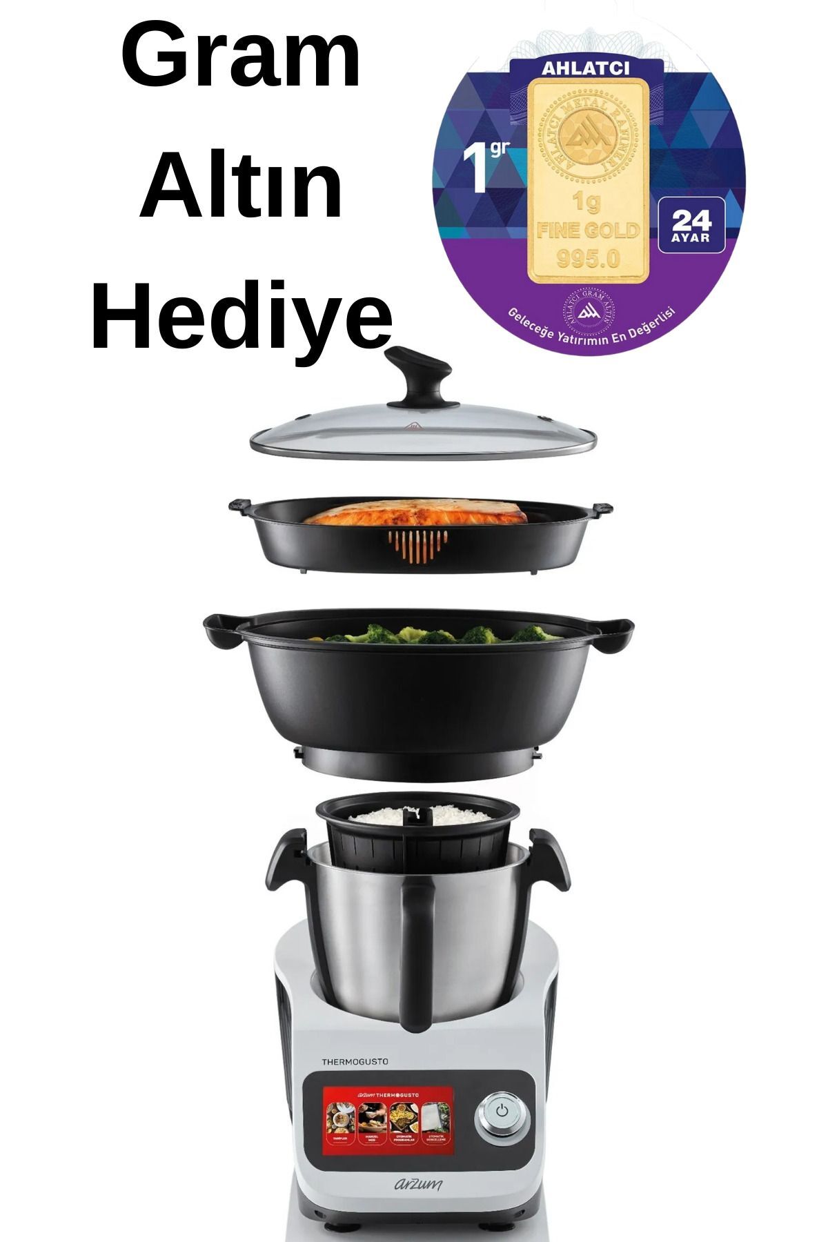AR1181 Thermogusto Çok Fonksiyonlu Akıllı Mutfak Robotu + 1 Gram Altın Hediyeli