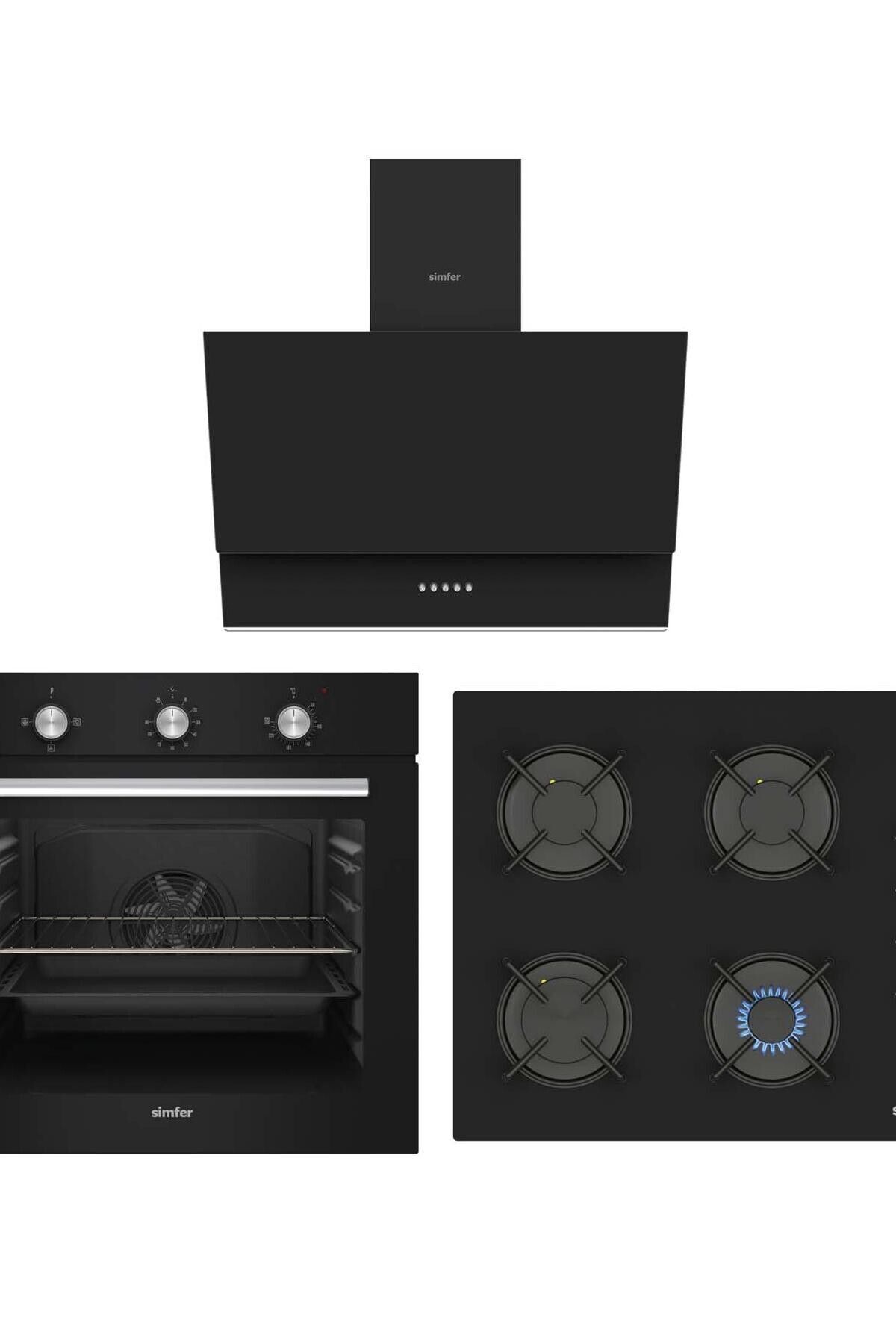 Diamond 8201/3046/8708 Siyah 3'lü Ankastre Set