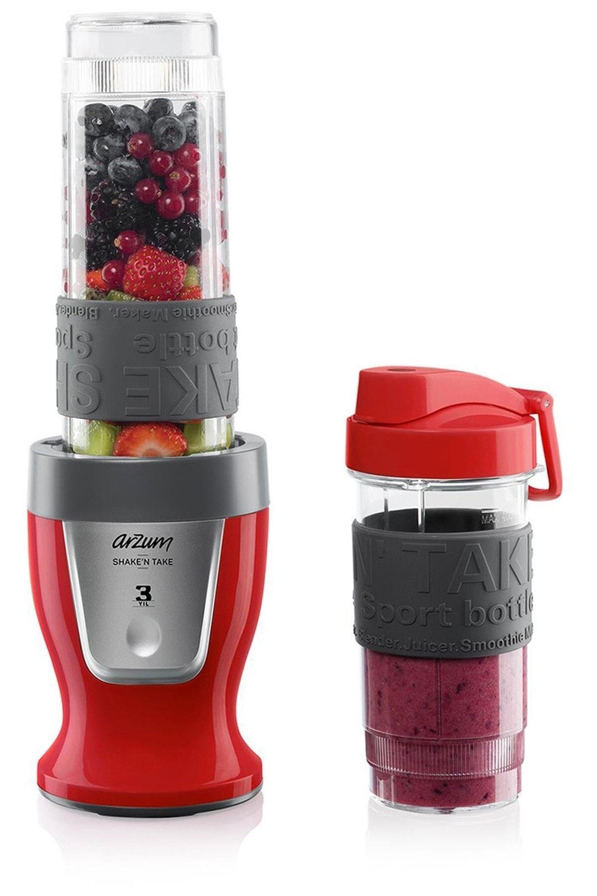 AR1032 Shake'n Take Kişisel Smoothie Blender, Kırmızı (300 W, 2 Adet Şişe)
