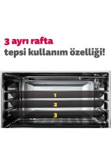 4552 Fırın Çift Camlı 45 l Beyaz Midi Turbo