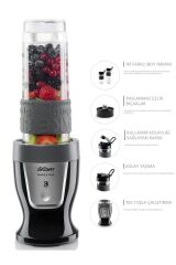 AR1032 Shake'n Take Kişisel Smoothie Blender, Siyah (300 W, 2 Adet Şişe)