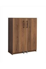 Çok Amaçlı 2 Kapaklı Tekerlekli Mutfak Kiler Erzak Dolabı 92x120x52cm