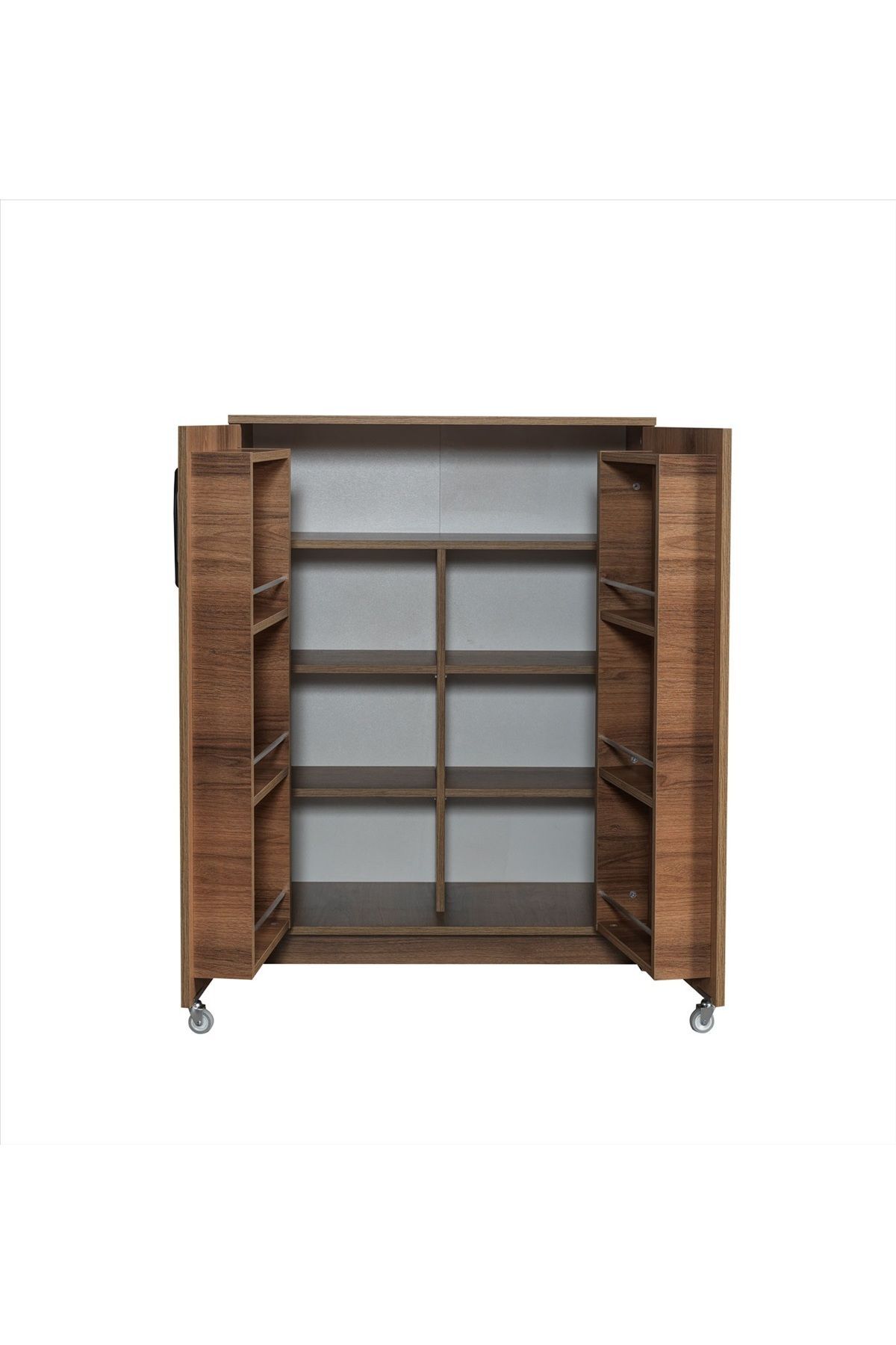 Çok Amaçlı 2 Kapaklı Tekerlekli Mutfak Kiler Erzak Dolabı 92x120x52cm
