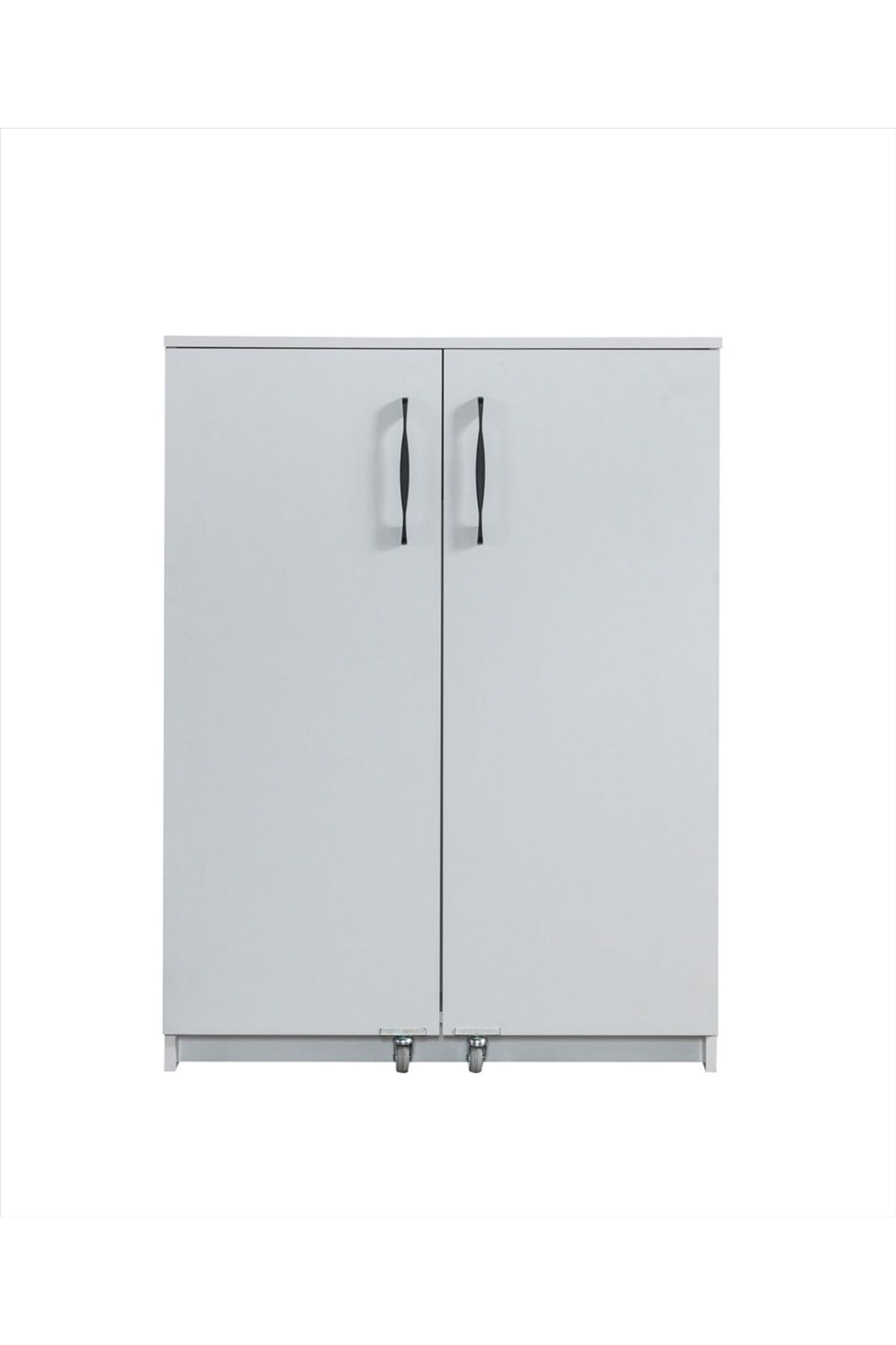 Çok Amaçlı Beyaz 2 Kapaklı Tekerlekli Mutfak Kiler Erzak Dolabı 92x120x52cm