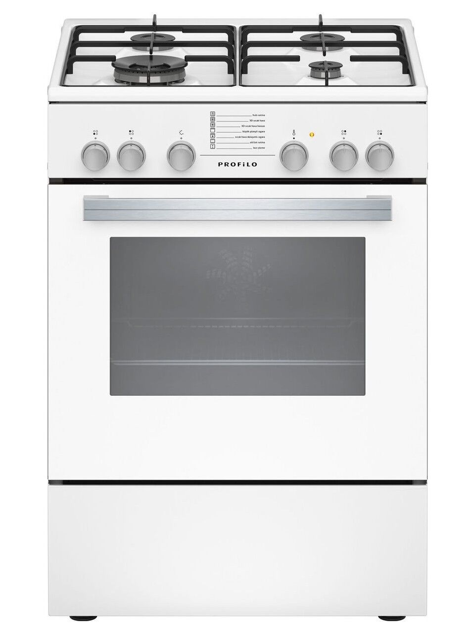 F0ES113HBD Gazlı Elektrikli Beyaz Solo Fırın