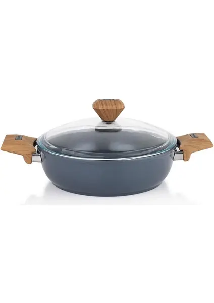 Schafer Fiesta Siyah 24 cm Seramik Basık Tencere